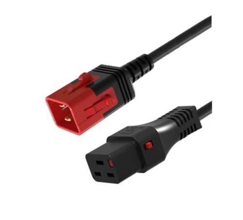 Rallonge secteur C20 C19 double verrouillage 2 m noire