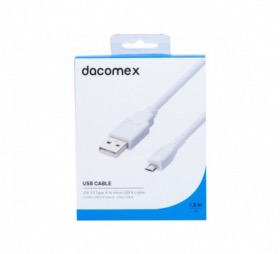 Cordon USB 2.0 type A micro USB B blanc 1,8 m