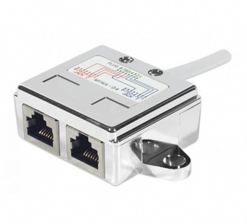 Doubleur de ports RJ45 M/F/F blindé