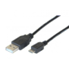 Cordon co USB 2.0 type A / Micro B 2 m noir