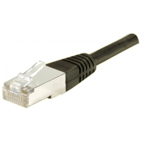 Câble RJ45 noir 15 M catégorie 6a S/FTP cuivre