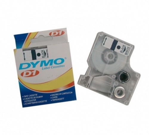 Dymo ruban D1 9 mm noir sur blanc