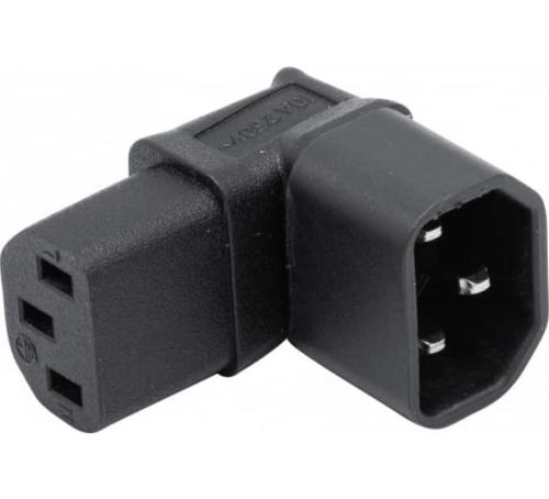 Adaptateur secteur IEC C14 / IEC C13 coudé